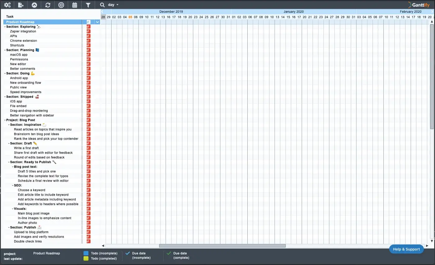 A cleaned up Gantt chart view is a whole lot more inviting to start using!