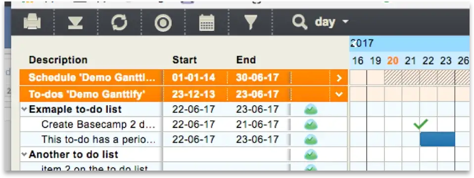 Adding duration information to a to-do will render a timeblock